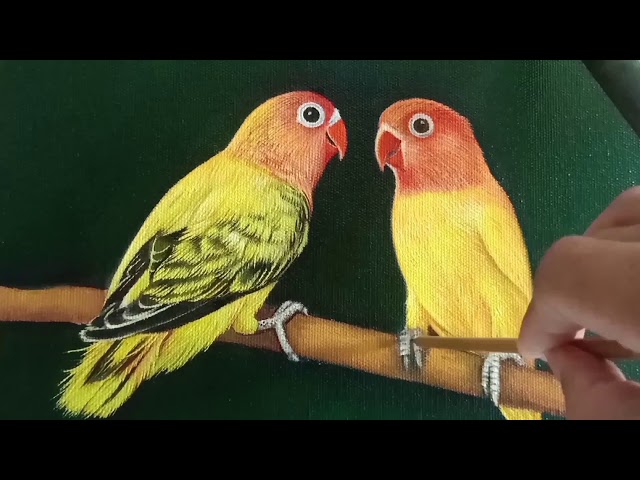LUKISAN LOVEBIRD BY PEDHI LUNANTA(time-lapse)