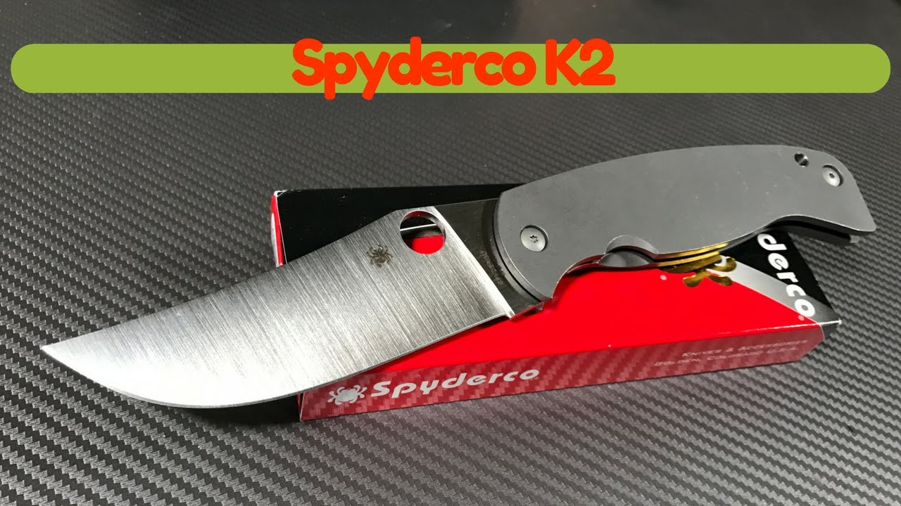 Spyderco K2 titanium framelock knife. It's big !!!! YouTube