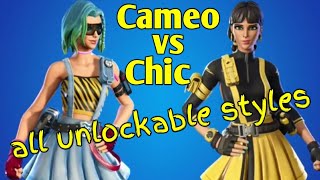 fortnite CAMEO vs CHIC outfit ALL STYLES chapter 2 season 1