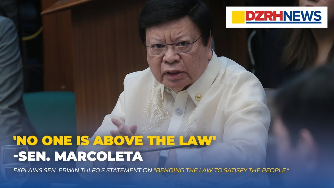 Sen. Marcoleta, binatikos ang pahayag ni Sen. Erwin Tulfo na baliin ang batas at dapat igalang ito