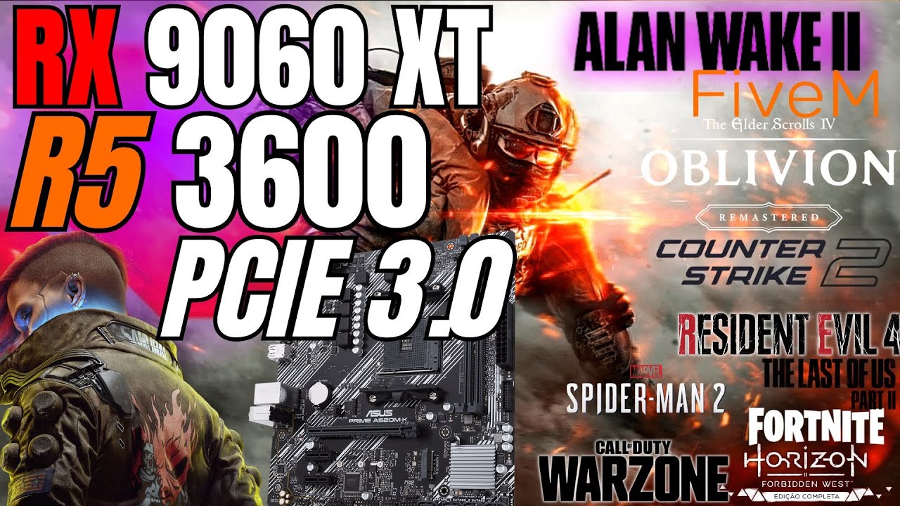 Ryzen 5 3600 + RX 9060 XT + A520M - Testei 17 Games no PCIe 3.0 Será que Rodou Bem ?