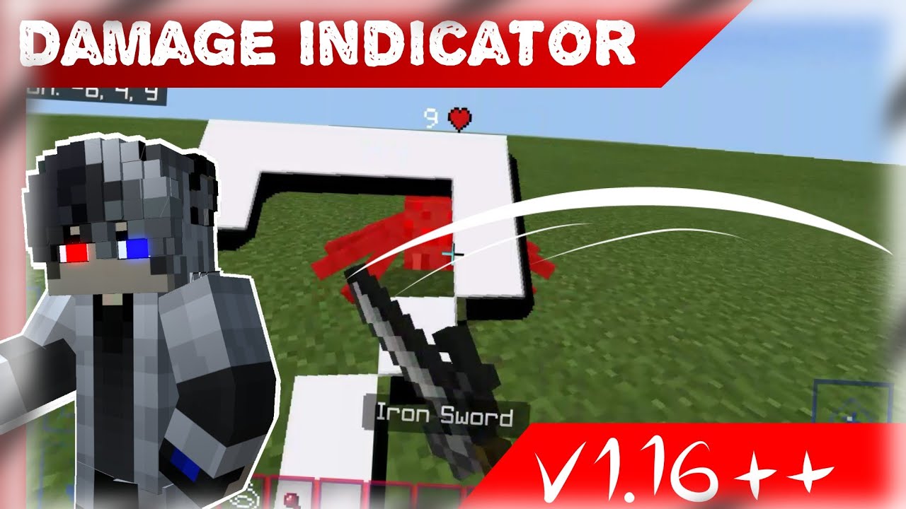 addon baru damage indicator! (V 2.1 update)| MINECRAFT PE 1.16 - YouTube
