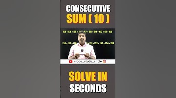 BEST MATHS TRICKS || SIDDU SIR || SUM OF 10 CONSECUTIVE NUMBERS TRICKS