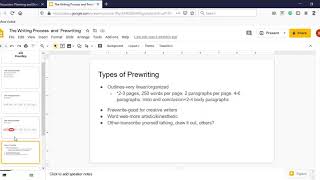 The Writing Process and Prewriting