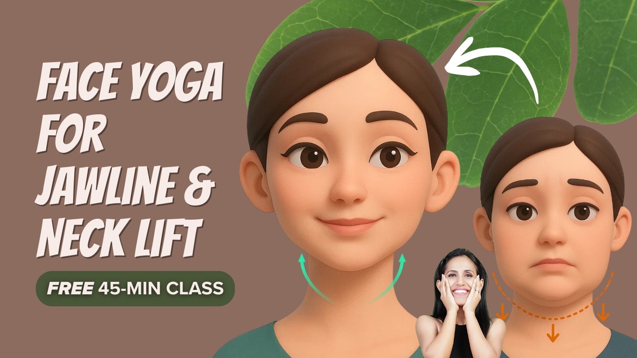 Face Yoga for Jawline & Neck Lift | Reduce Puffiness & Double Chin (45 Min)