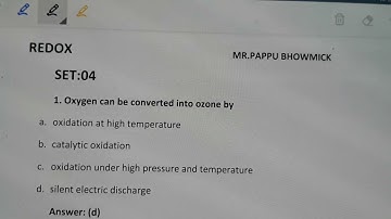 M.C.Q on Redox,SET:04,Mr.Pappu Bhowmick