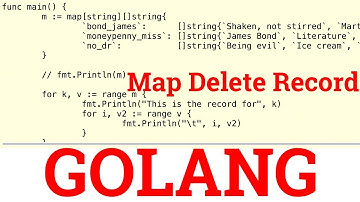 Delete From Map Golang