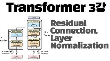 자연어 처리 트랜스포머 3강(Residual Connection, Layer Normalization)