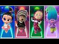 Cute Cartoon Characters Race! 😍 Who Wins the Neon Challenge? Subscribe Now!” 🔥