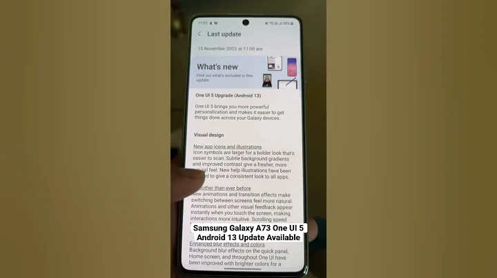 Samsung Galaxy A73 Android 13 One UI 5 Update - 天天要聞