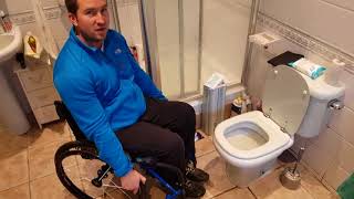 Paraplegic wheelchair transfer to toilet how-to
