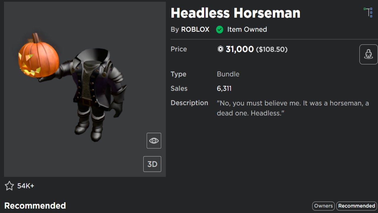 headless horseman roblox price｜TikTok Search
