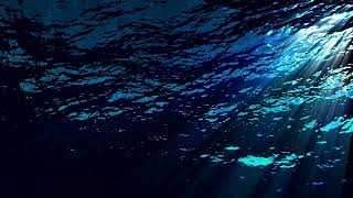 4k Underwater ocean waves ripple and flow with light rays