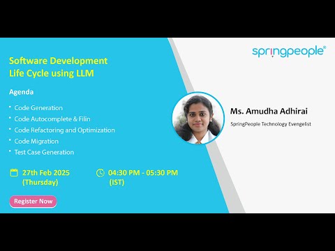 Software Development Life Cycle using LLM | SpringPeople | Free Webinar - video from SpringPeople