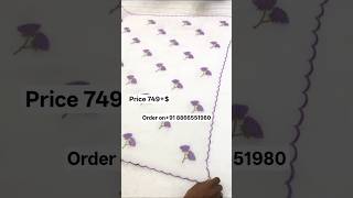 Star Georgette Floral Embroidery Butta Work Saree With Scalloped Cutwork Border