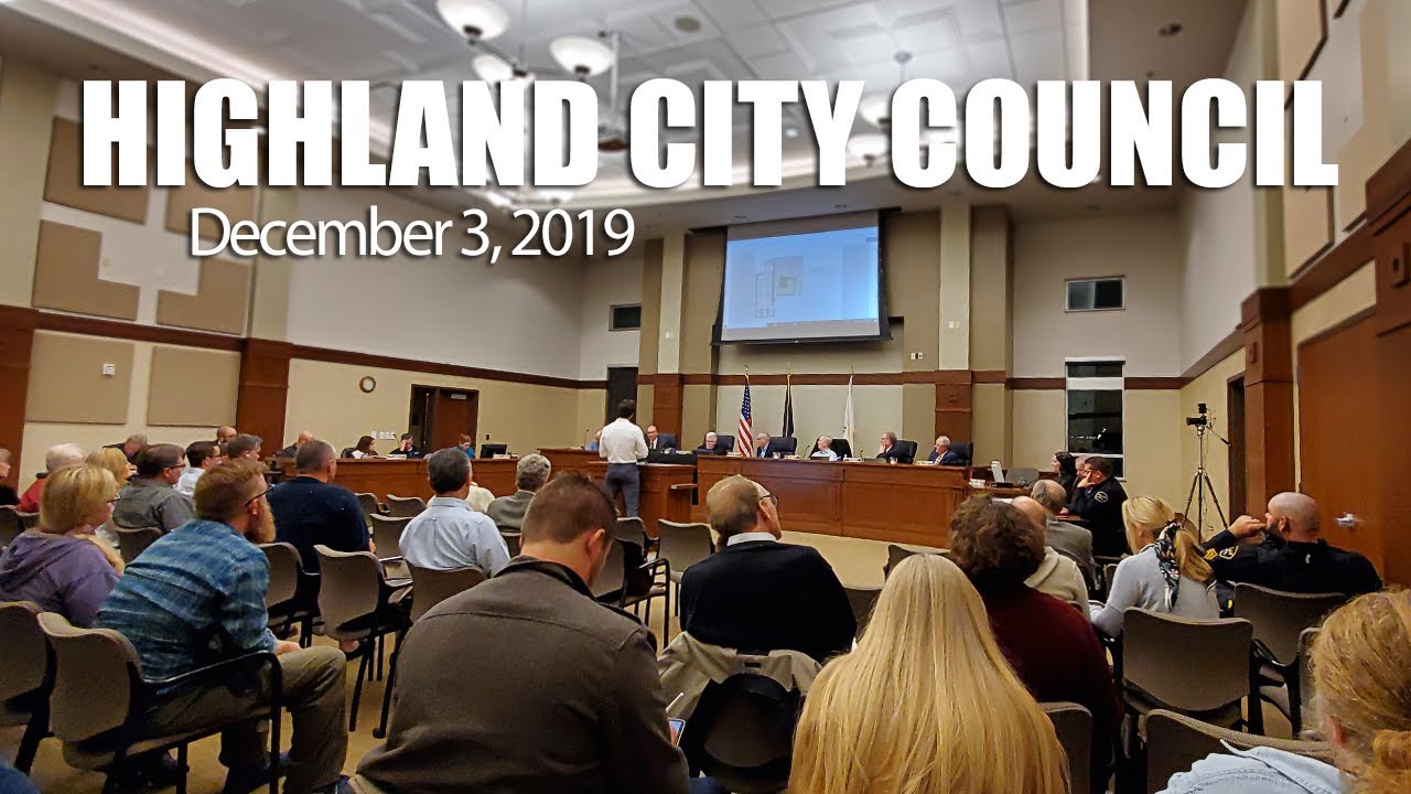 Highland City Council December 3rd, 2019 YouTube