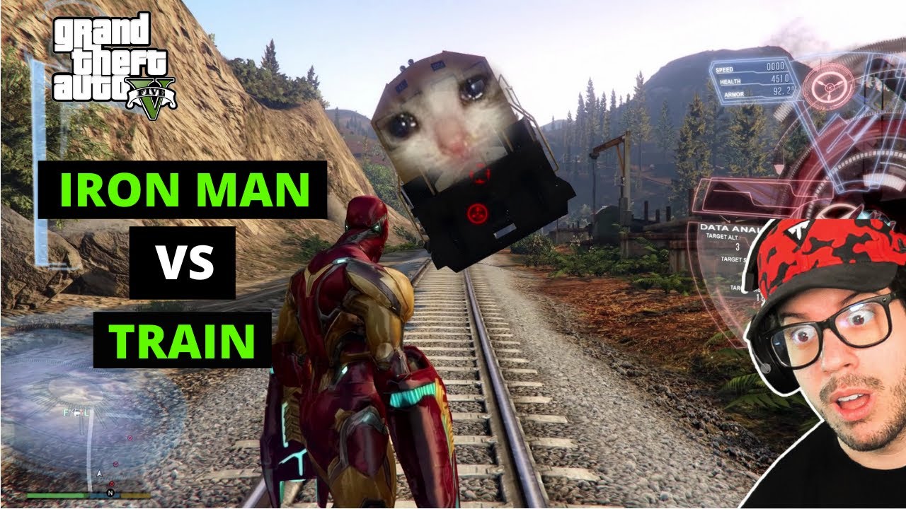 Can IRON MAN Stop The Train In GTA 5 ? (GTA 5 Mods)