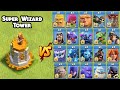 Super Wizard_Tower vs All Max TROOPS in coc | warforstar | Clash of Clans..