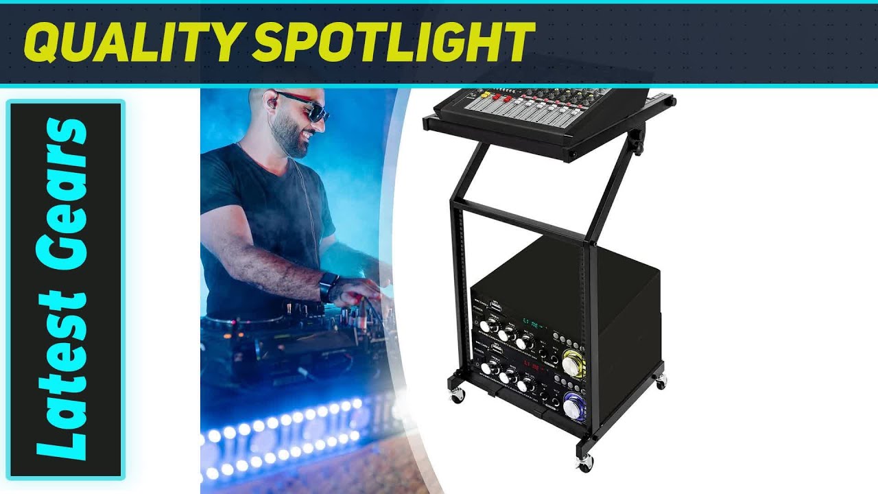 Best 12U Adjustable DJ Stand Rolling Stage Cart Rack - YouTube