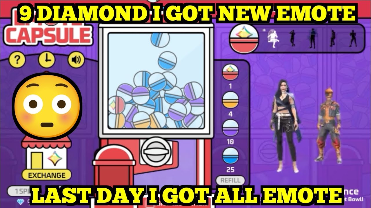 Free Fire Emote Capsule Event Spin 🤩| Free Fire New Event | New Emote in Emote Capsule Event Ff