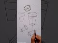 How to Draw a Glass Step by Step / Glass Drawing Step by Step / Easy Art / #shorts