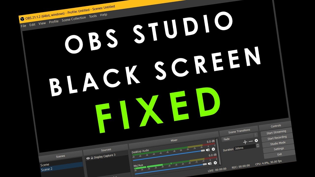 obs studio black screen