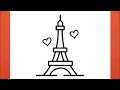 رسم برج ايفل بطريقة سهلة رسم سهل رسم برج باريس تعليم الرسم رسومات سهلة وجميلة 