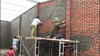 Amazing Professional Skills Beautifully Finishing House Walls Using Sand And Cement