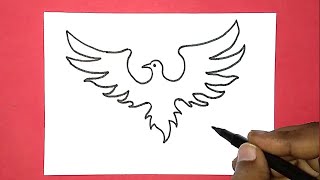 How to draw a Phoenix Bird Drawing for beginners