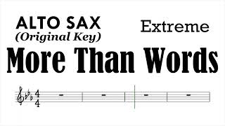 More Than Words Alto Sax Orig Sheet Backing Track Play Along Partitura