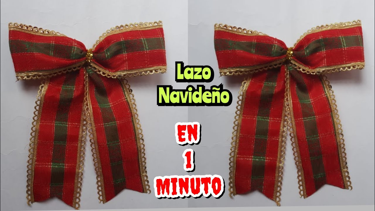 Como hacer moño Navideño, fácil para principiantes 🎄🎅 - YouTube