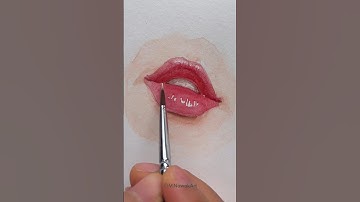 Paint juicy lips in watercolor #watercolorpainting #easywatercolor