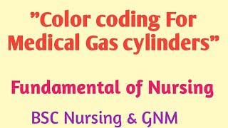 Color Coding For Medical Gas Cylinders
