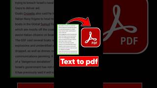 How to convert text to pdf. #shorts #shortvideo #tech #short
