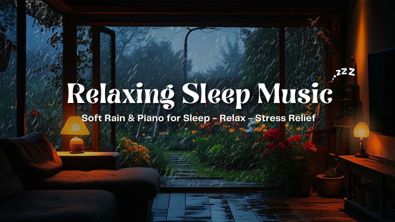 Deep Sleep Music with Soft Rain 🌧️ Calm Piano for Stress Relief and Calm Nights