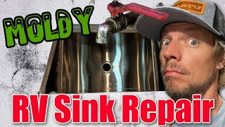 RV Sink Repair  Making an under mount sink an on top mount sink