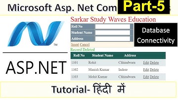Part-5 ASP.NET Tutorial in Hindi- Database Connectivity, Detail View, Grid View, Data Source