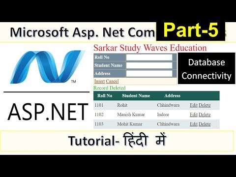 Part-5 ASP.NET Tutorial in Hindi- Database Connectivity, Detail View, Grid View, Data Source