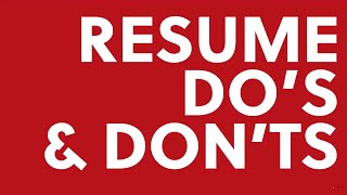 Resume Do's and Don'ts with Friday Services!