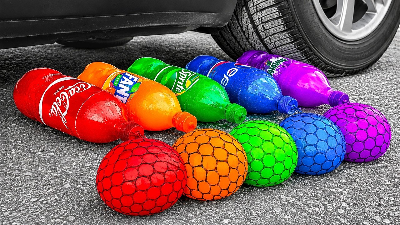 BIG SODA COCA COLA BALLOON VS CAR, Coca Cola Zero, PowerAde, Fanta ...