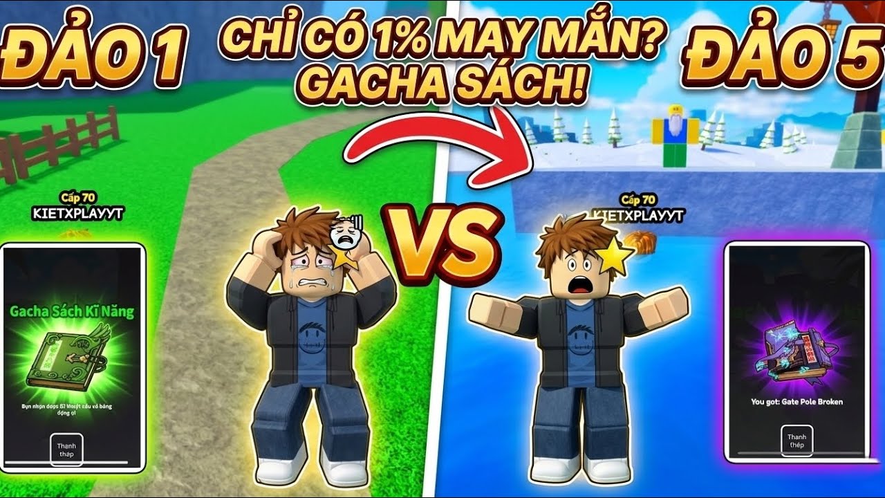 thử thách gacha từ đảo 1 đến đảo 5 trong “titan fishsing “