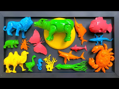 Cleaning toys, buffalo, crab, lion, nemo fish, camel, butterfly, shark, goose, bee, panda
