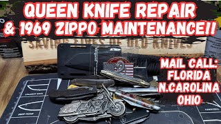 Vintage Queen Knife Repair and 1969 Zippo Maintenance!