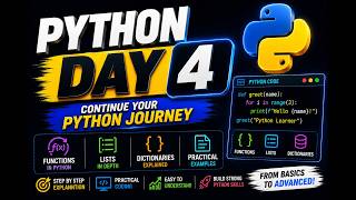 Python Day 4 LIVE: Loops & While Loop Explained | Python for Beginners | Hindi 2026 Learn Python Loops Conditionals In Hindi Python Tutorial For Beginners Python Tutorial