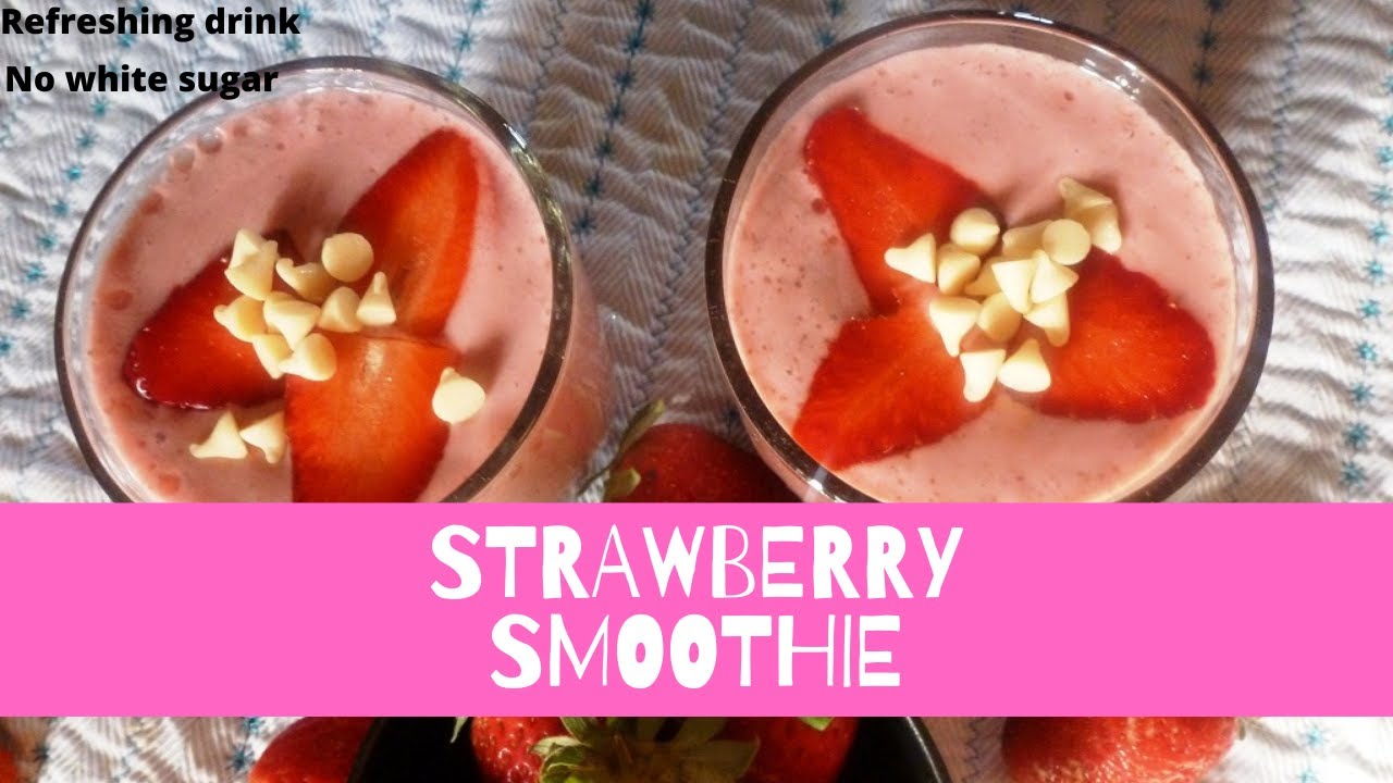 Easy and creamy strawberry smoothie / Healthically / Strawberry smoothie without sugar /Healthydrink | Healthically Kitchen