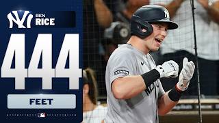 Ben Rice hits one 444 FEET to tie the game for the Yankees 🤯 | MLB Highlights