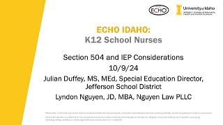 Section 504 & IEP Considerations  - 10-10-2024