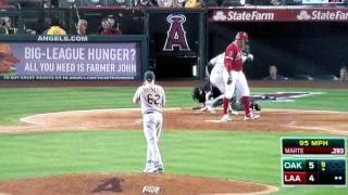 Angels vs A's umpire injury