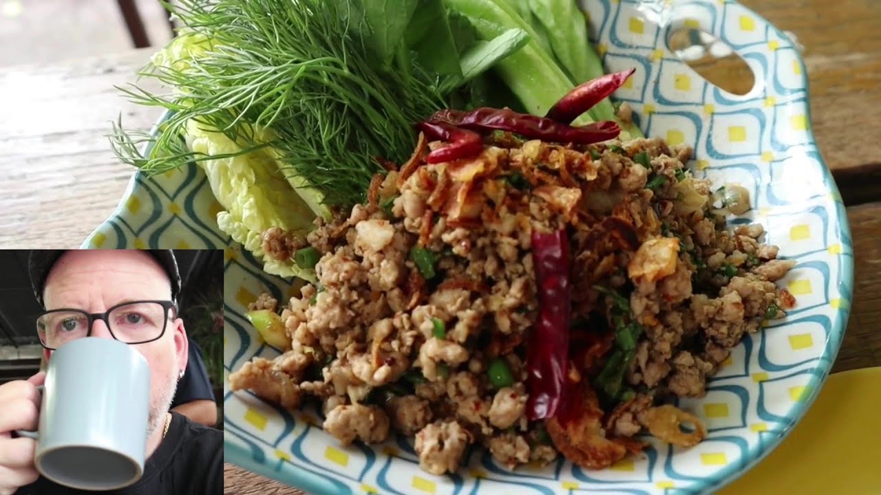 Breakfast in Bangkok: Larb Moo and Cappuccino | Thai Spicy Ground Pork Salad | Jan Tom Yam