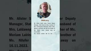 Mr  Alister Smith Laloo passed away  #batesitv #obituary #youtubeshorts
